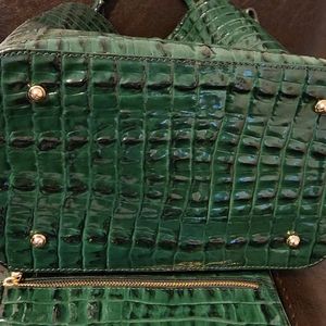 Brahmin Emerald green purse EUC w matching wallet